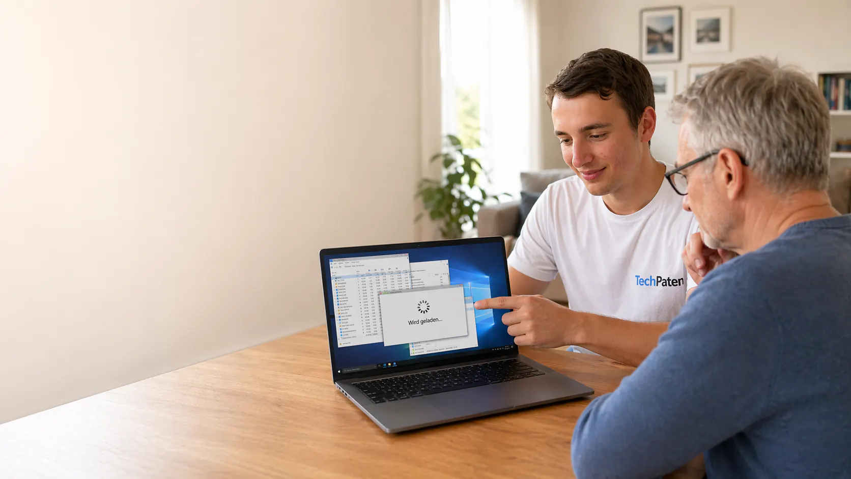 TechPate hilft Senior bei langsamem Laptop zuhause