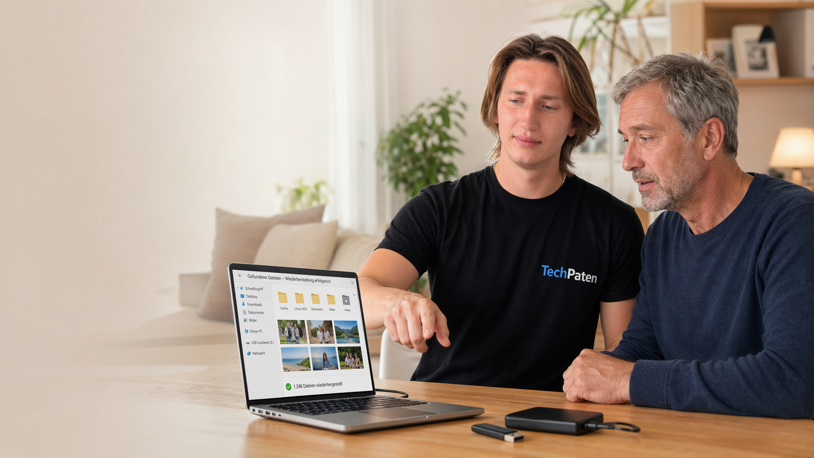 TechPate prüft Laptop zur Datenrettung zuhause